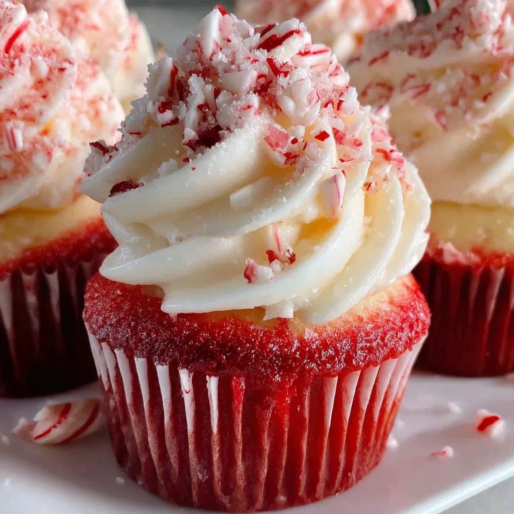 Candy Cane Peppermint Cupcakes