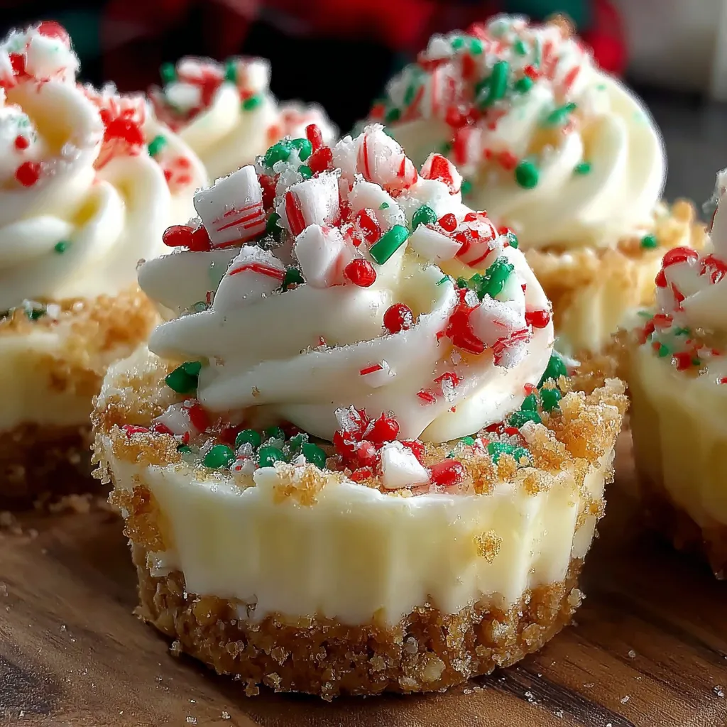 No-Bake Christmas Mini Cheesecakes