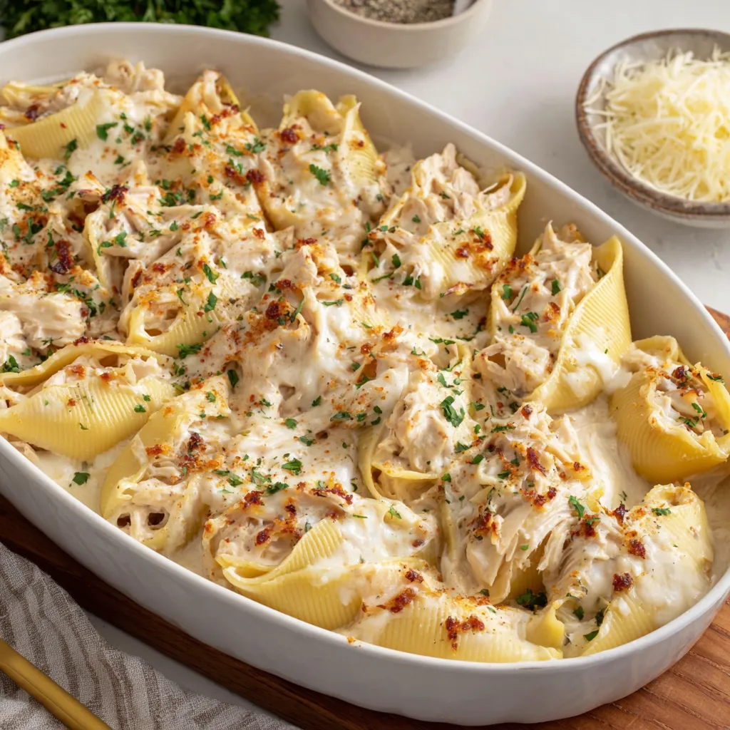 Chicken Alfredo Stuffed Shells