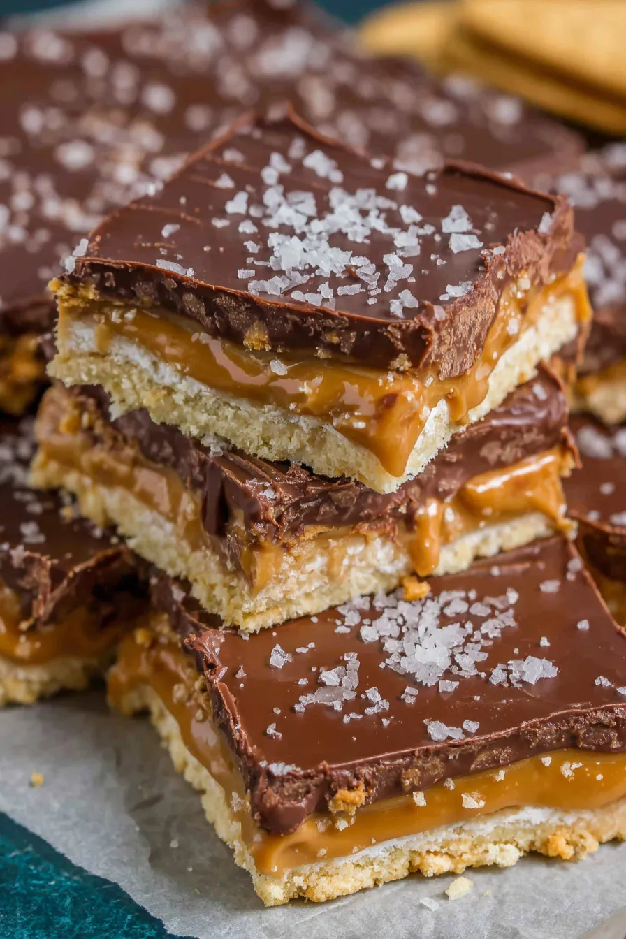 Salt River Bars with caramel and chocolate layers