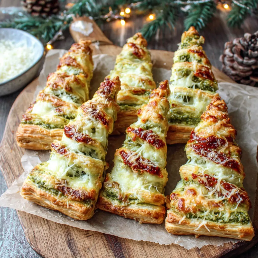 Pesto Puff Pastry Christmas Trees