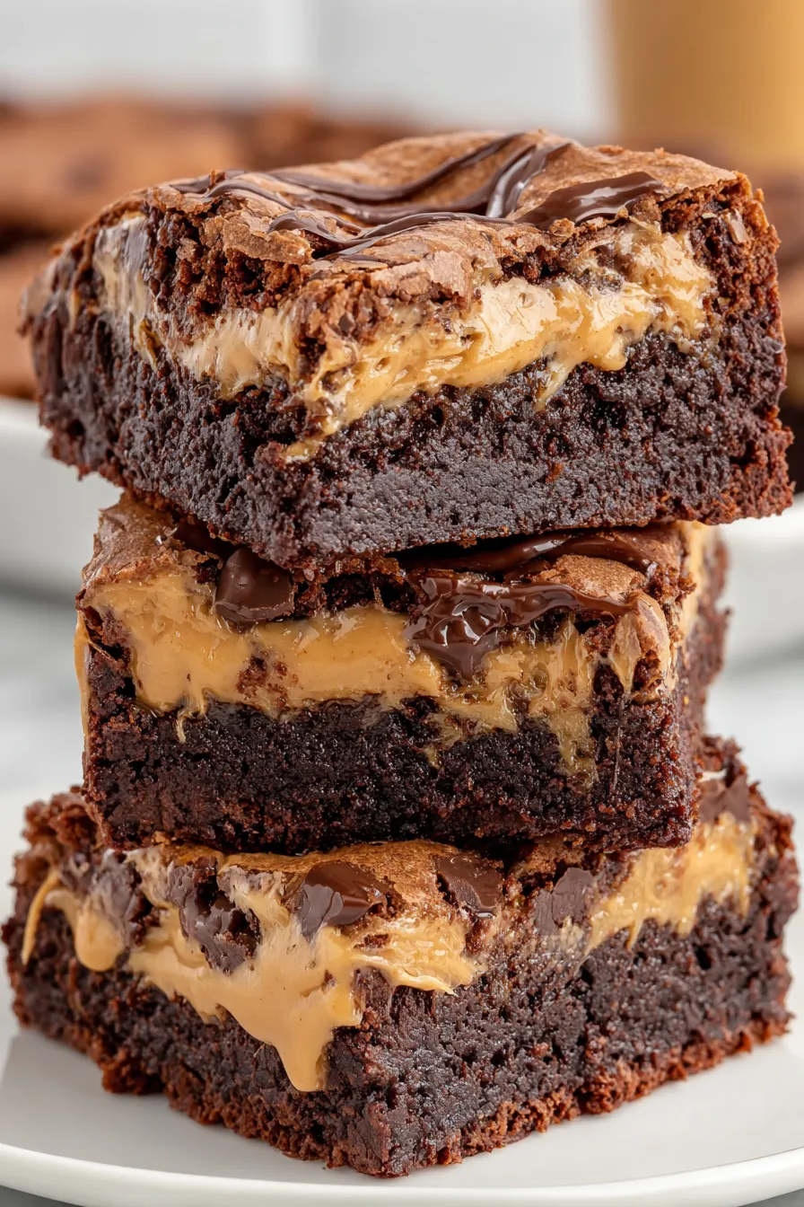 Peanut butter brownies fresh from the oven