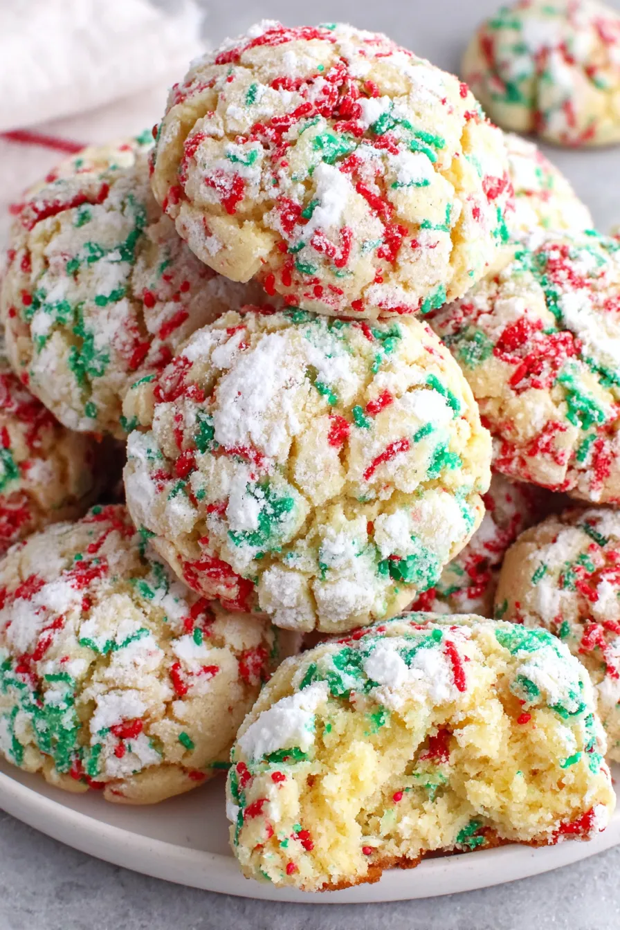 Tray of freshly baked ooey gooey butter cookies on parchment