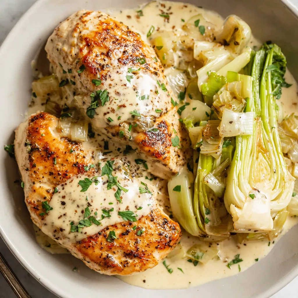 Chicken with Creamy Leek Sauce