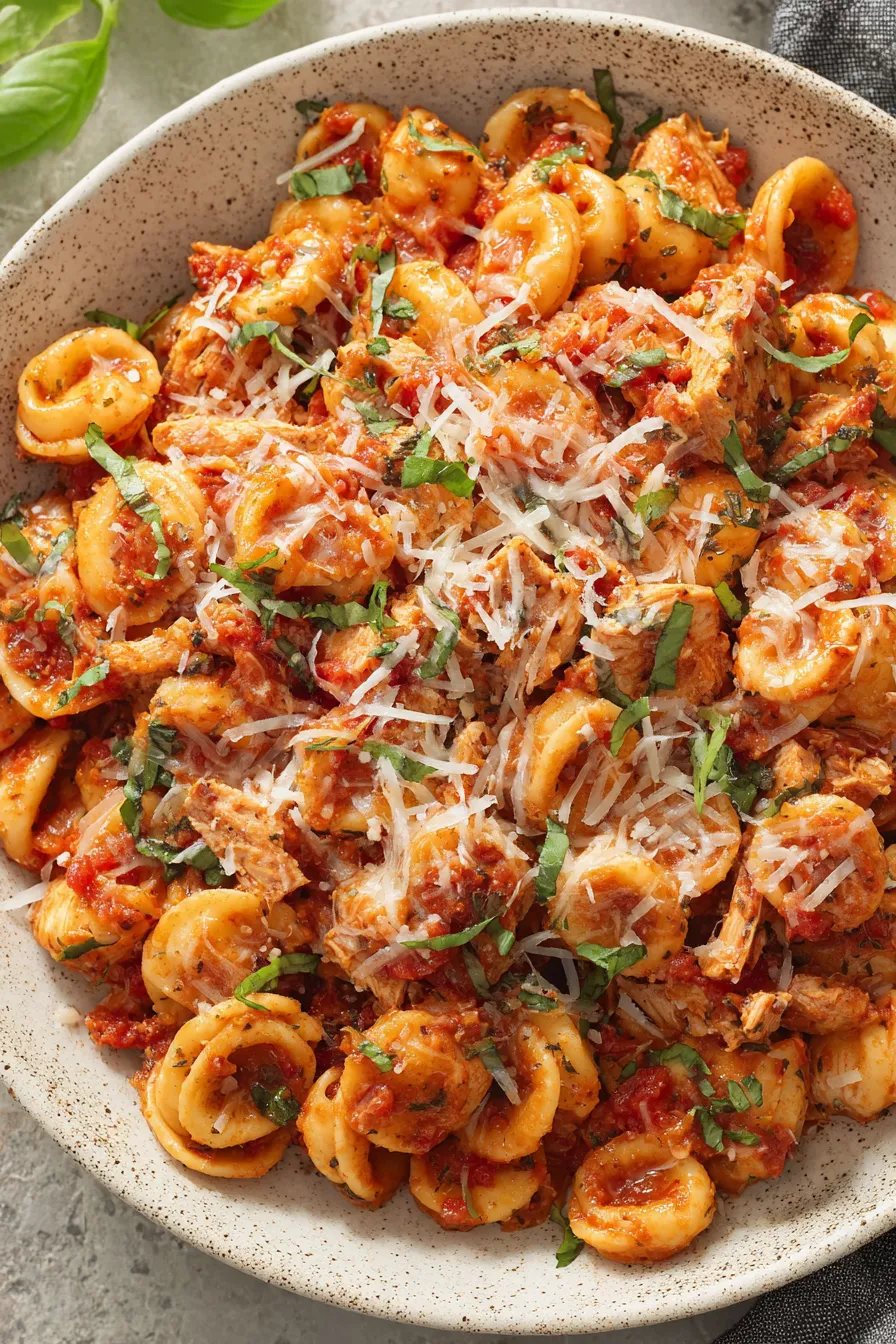 Chicken Fra Diavolo Pasta simmering in pot