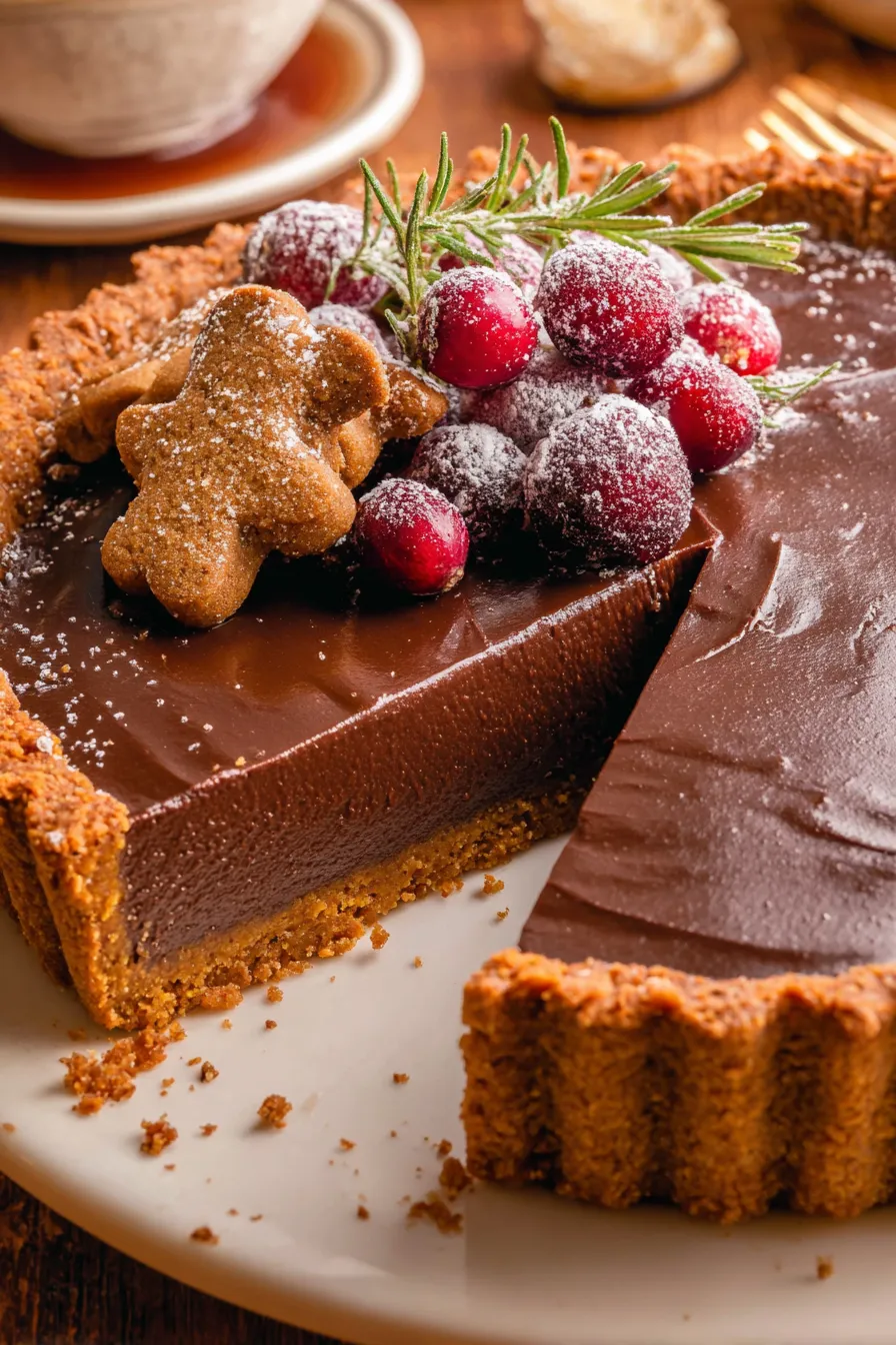 Close up of gingerbread cookie decorations and sugared cranberries