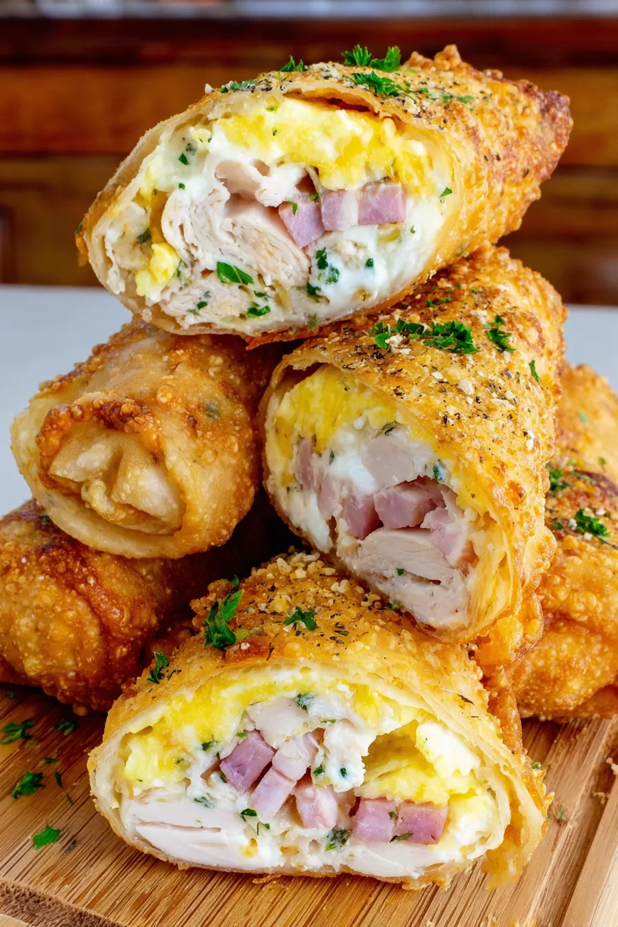 Plated egg rolls with dipping sauce