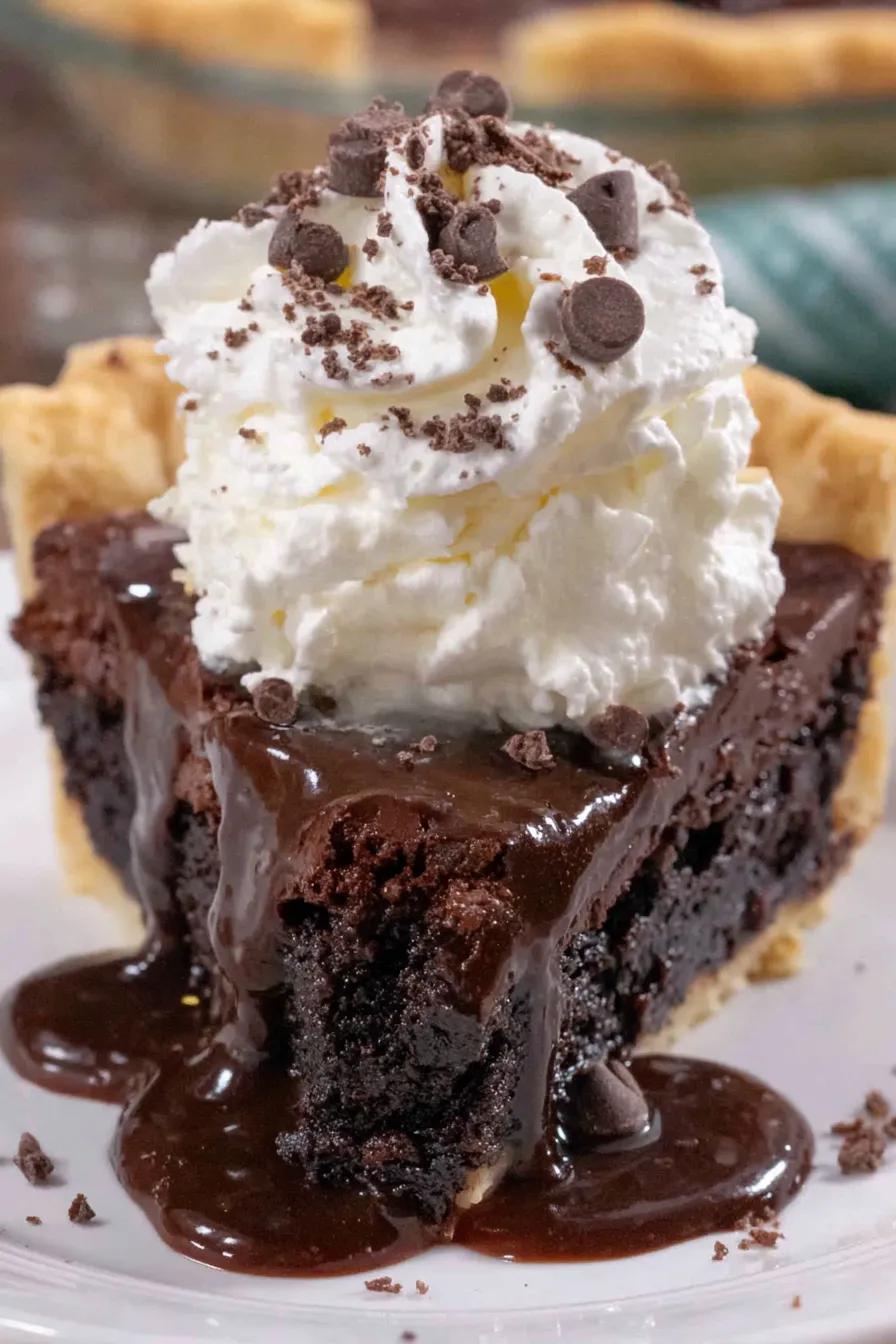 Brownie pie fresh from the oven