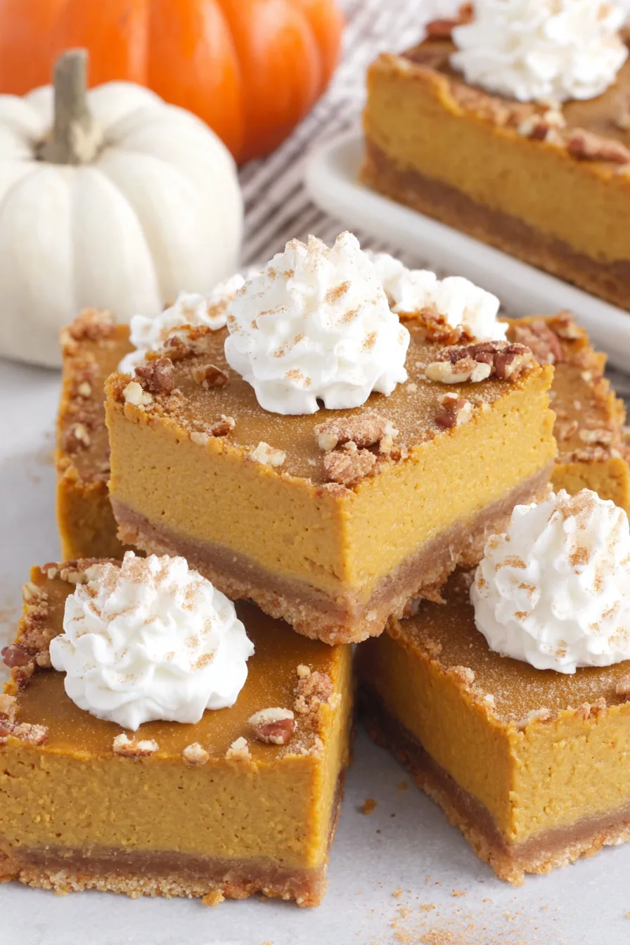Pumpkin Pie Bars cooling in pan