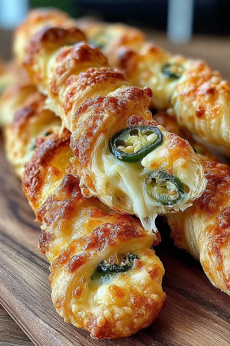 Tray of golden jalapeno popper twists on parchment