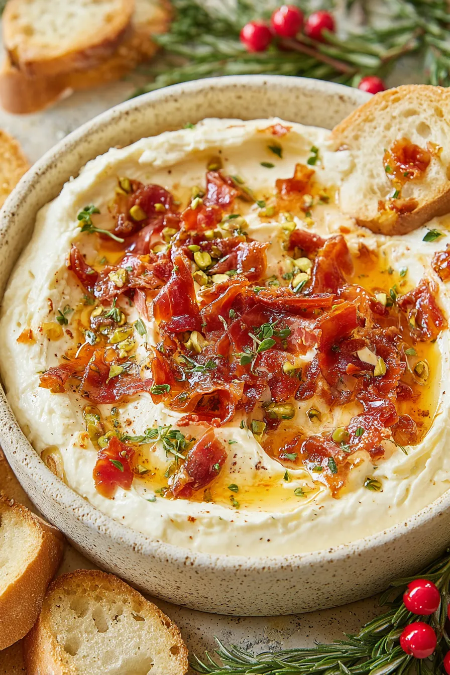 Crispy prosciutto nests and chopped pistachios