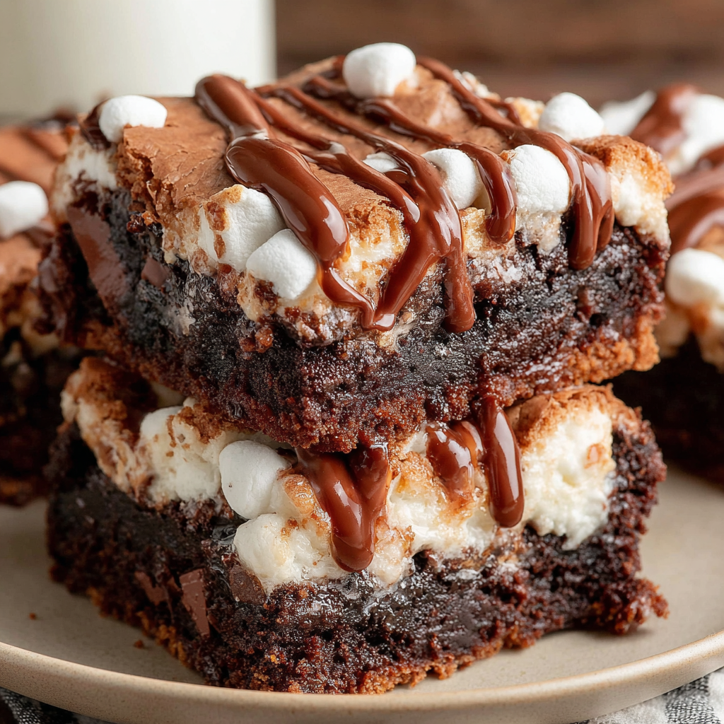 Sliced Mississippi Mud Brownies on parchment with glossy icing