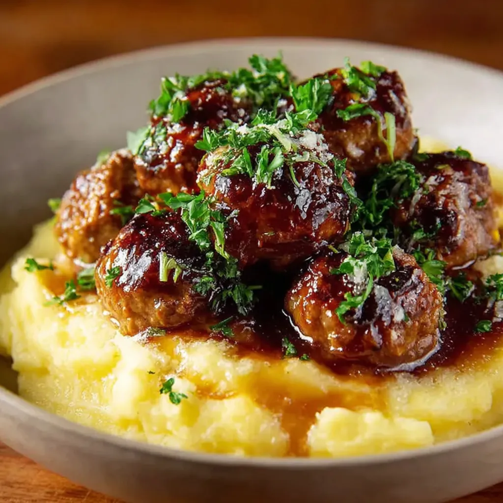 Irresistible Salisbury Meatballs & Mashed Potatoes