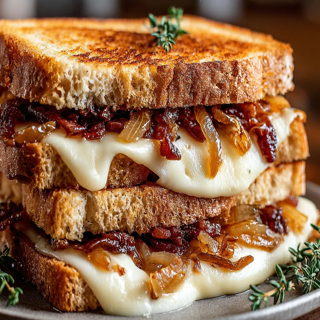 Savory Bacon and Caramelized Onion Grilled Cheese Sandwiches