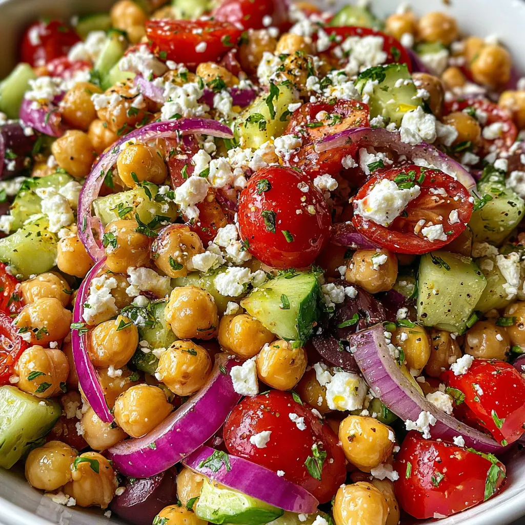 Mediterranean Chickpea Feta Salad