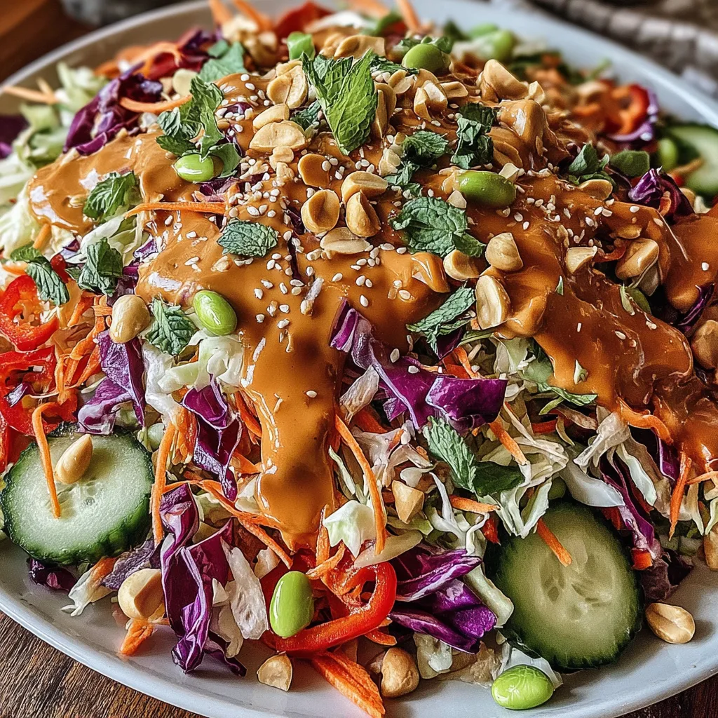 Thai Crunch Salad — CPK Copycat with Peanut Ginger Sauce