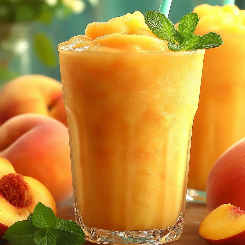 Refreshing Homemade Peach Slurpee