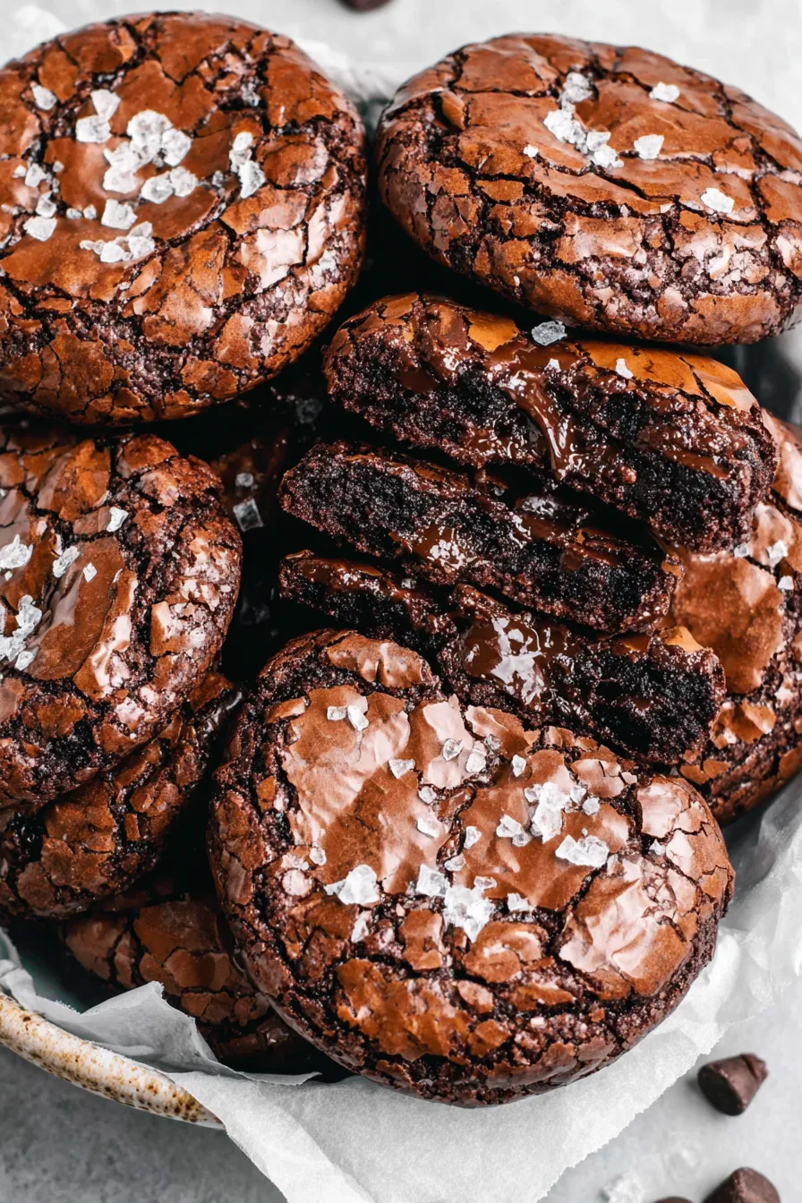 Freshly baked fudgy browkies cooling on a rack