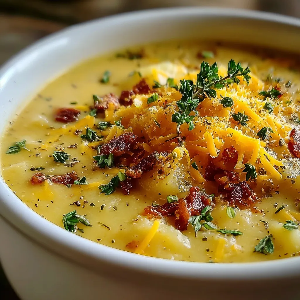 Cheddar Garlic Herb Potato Soup