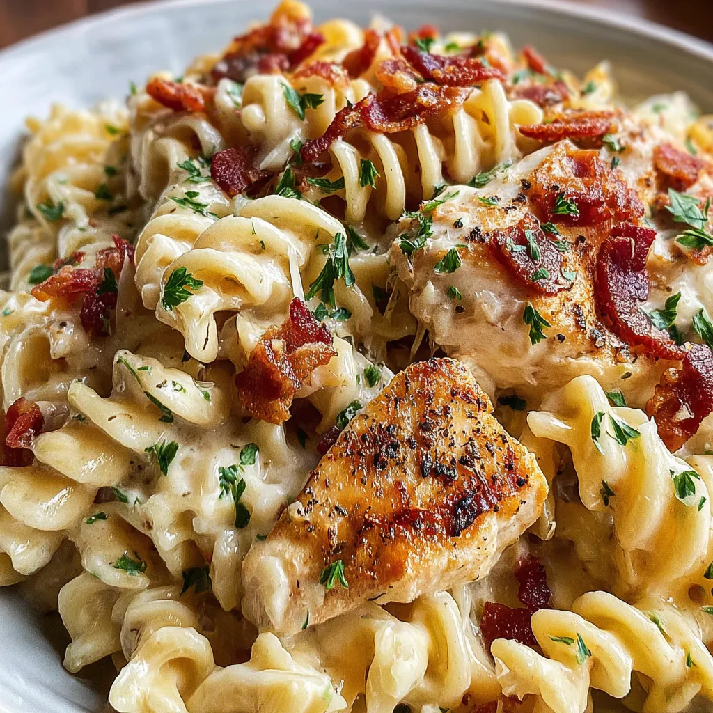 Creamy Chicken Bacon Ranch Pasta