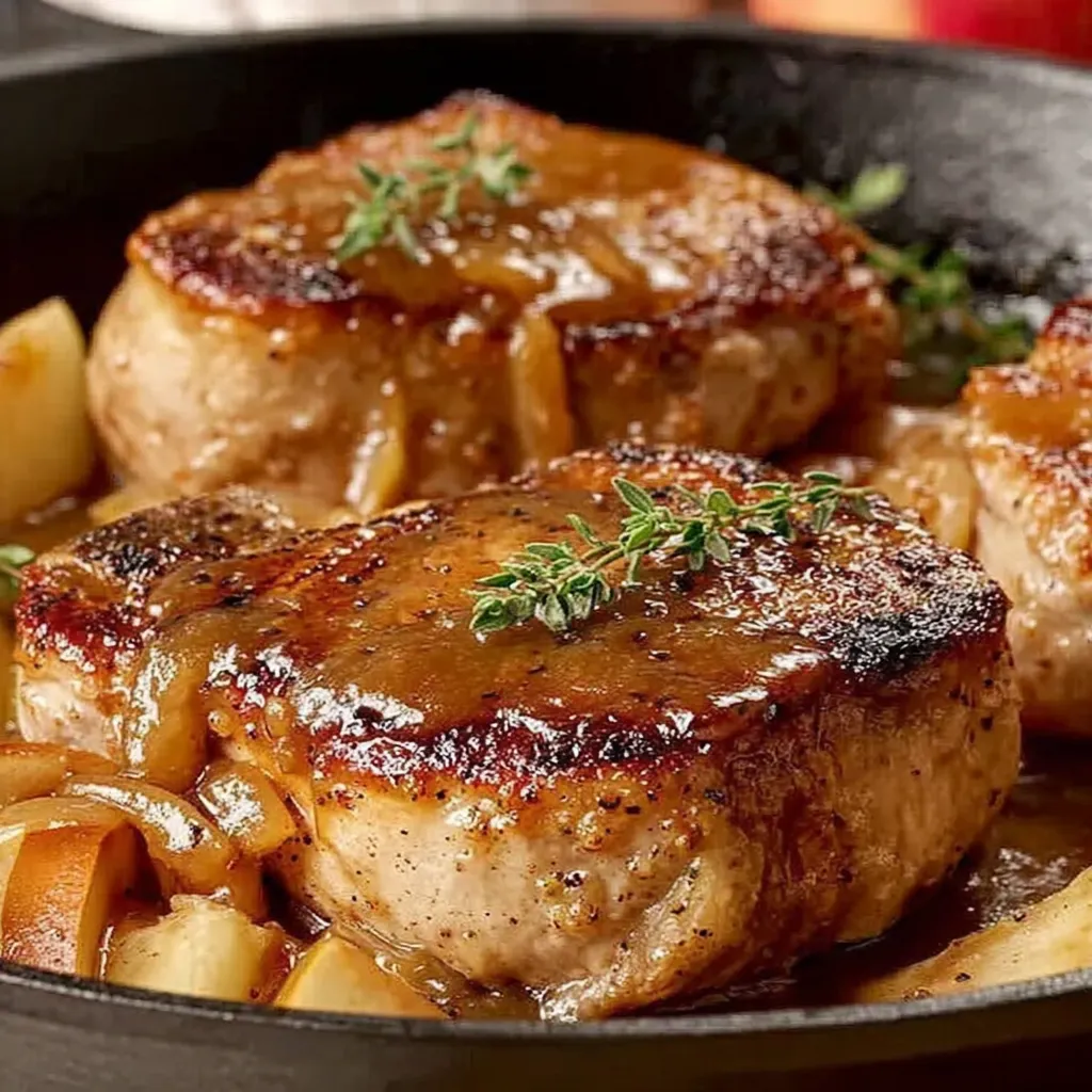 Juicy Apple Butter Pork Chops