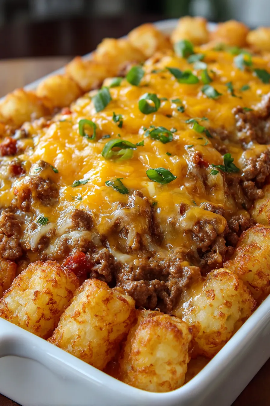 Frozen tater tots and ingredients on a counter