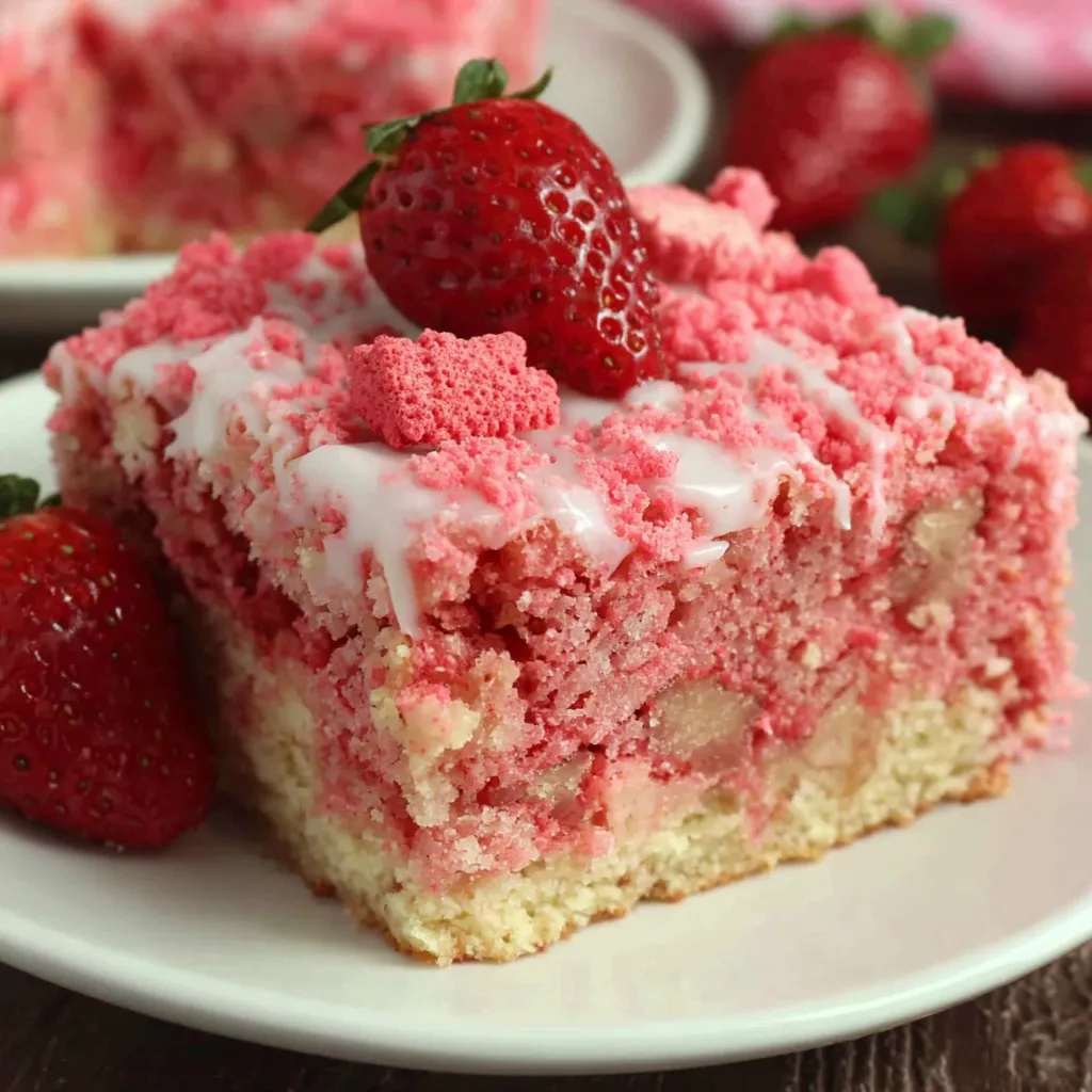 Strawberry Crunch Cake Brownies