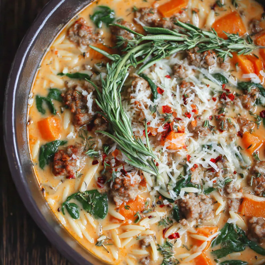 Creamy Butternut Squash and Sausage Soup (30-Minute, One-Pot)