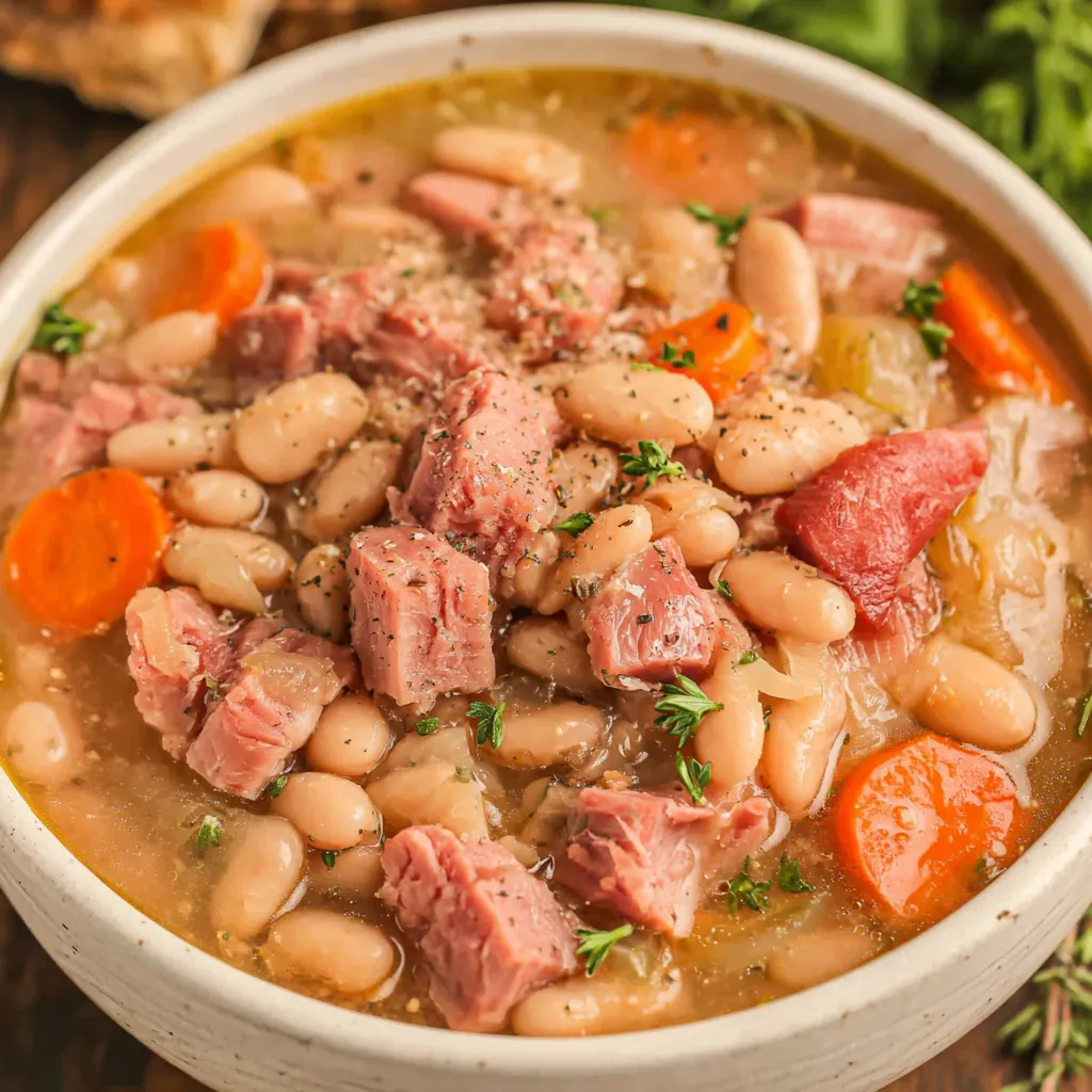Slow Cooker Ham and Bean Soup