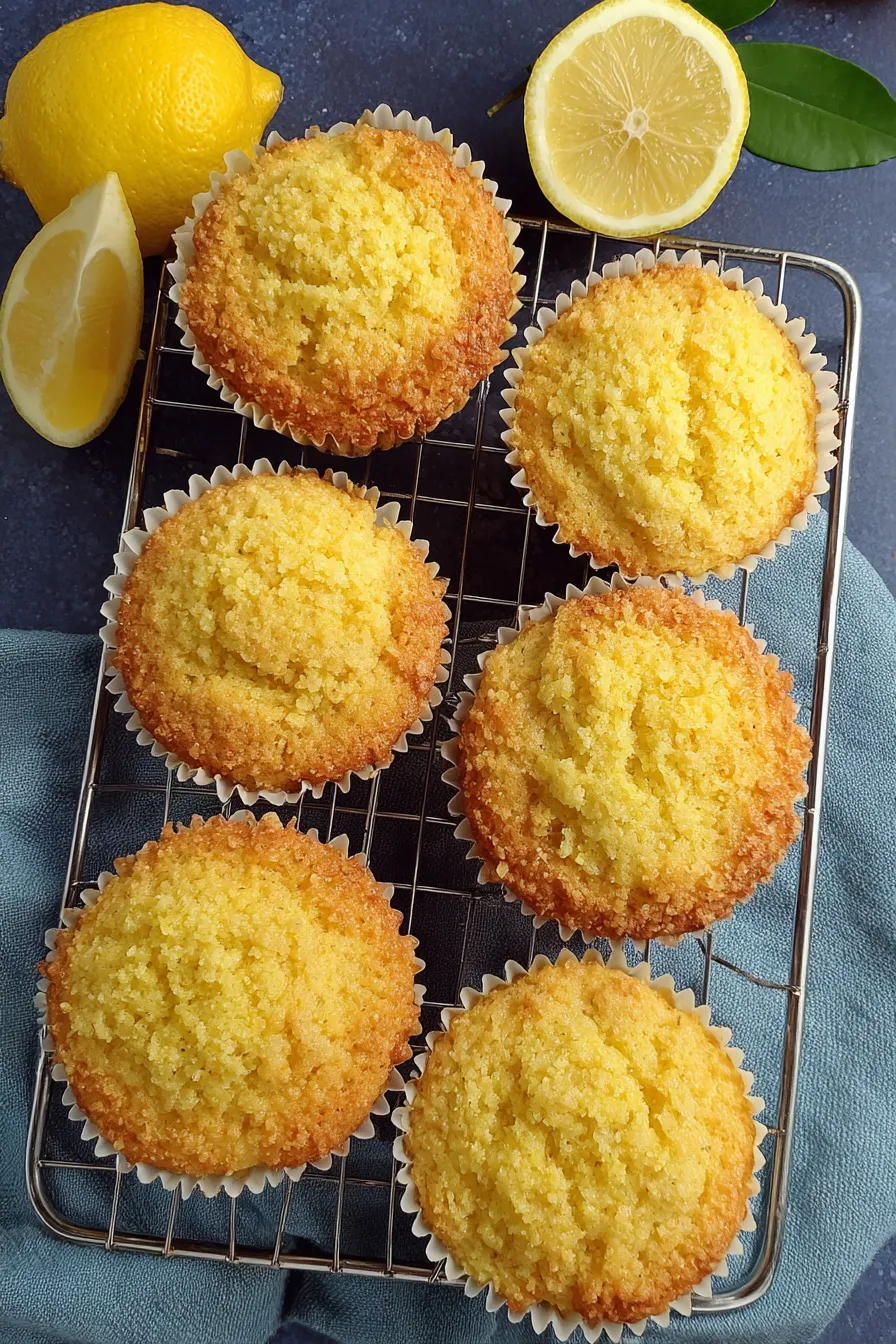 Close-up of lemon curd dollop being spooned into batter