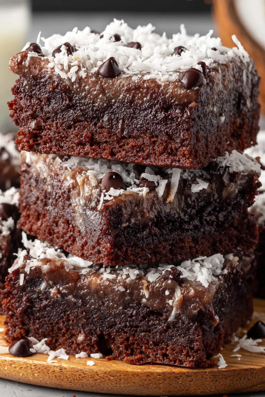 Coconut Brownies fresh from the oven