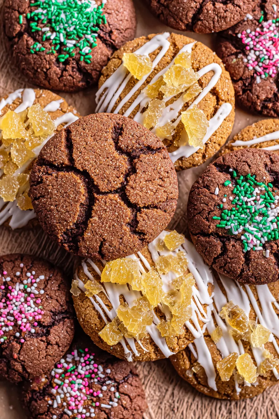 Close up chocolate dipped cookies
