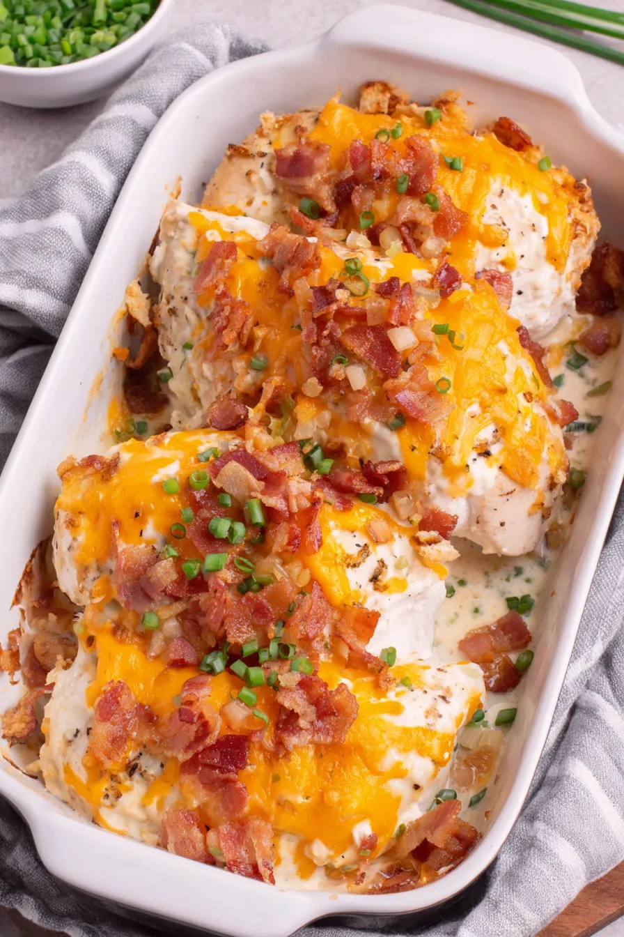 Baked Crack Chicken with melted cheeses