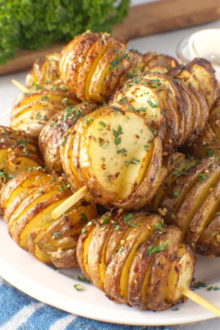 Air Fryer Tornado Potato on skewer close-up