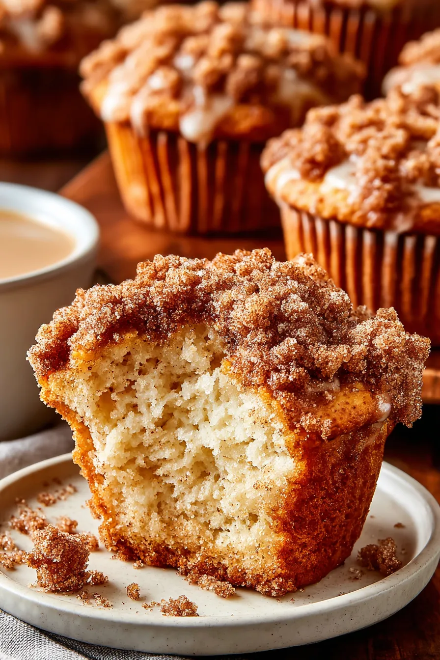 Freshly baked cinnamon muffins in a muffin tin