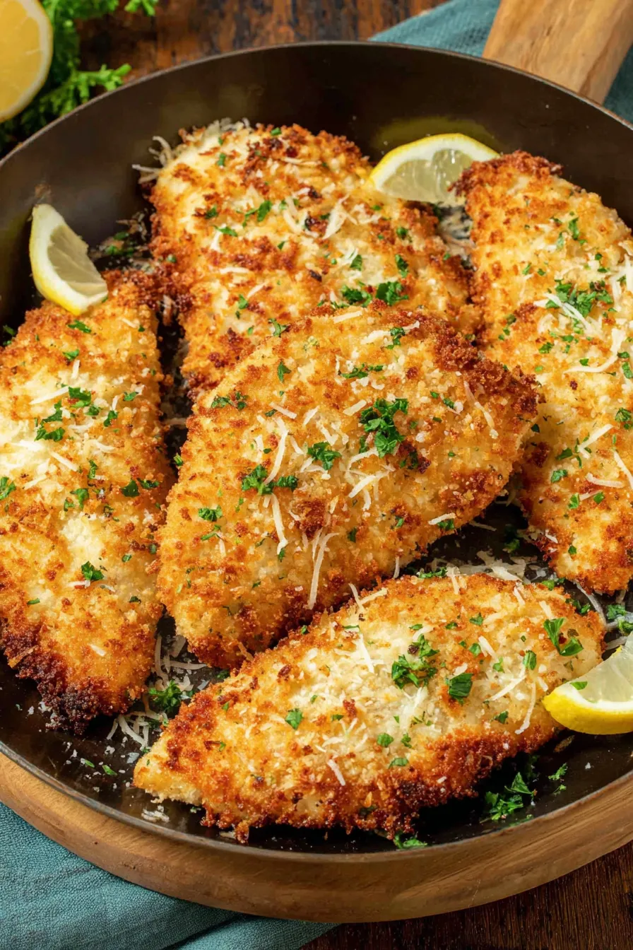 Panko chicken on baking tray