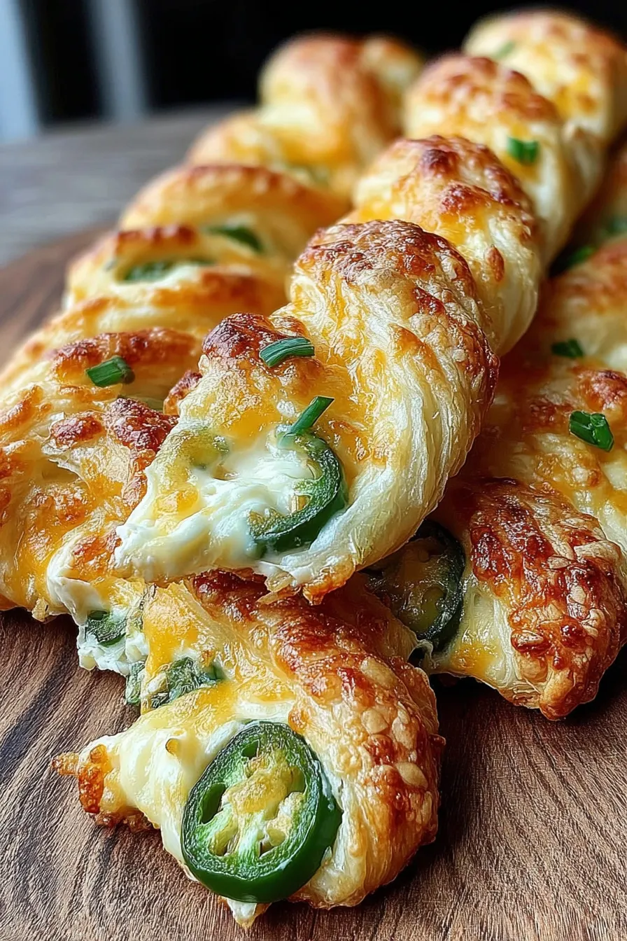 Jalapeno popper twists on a baking sheet