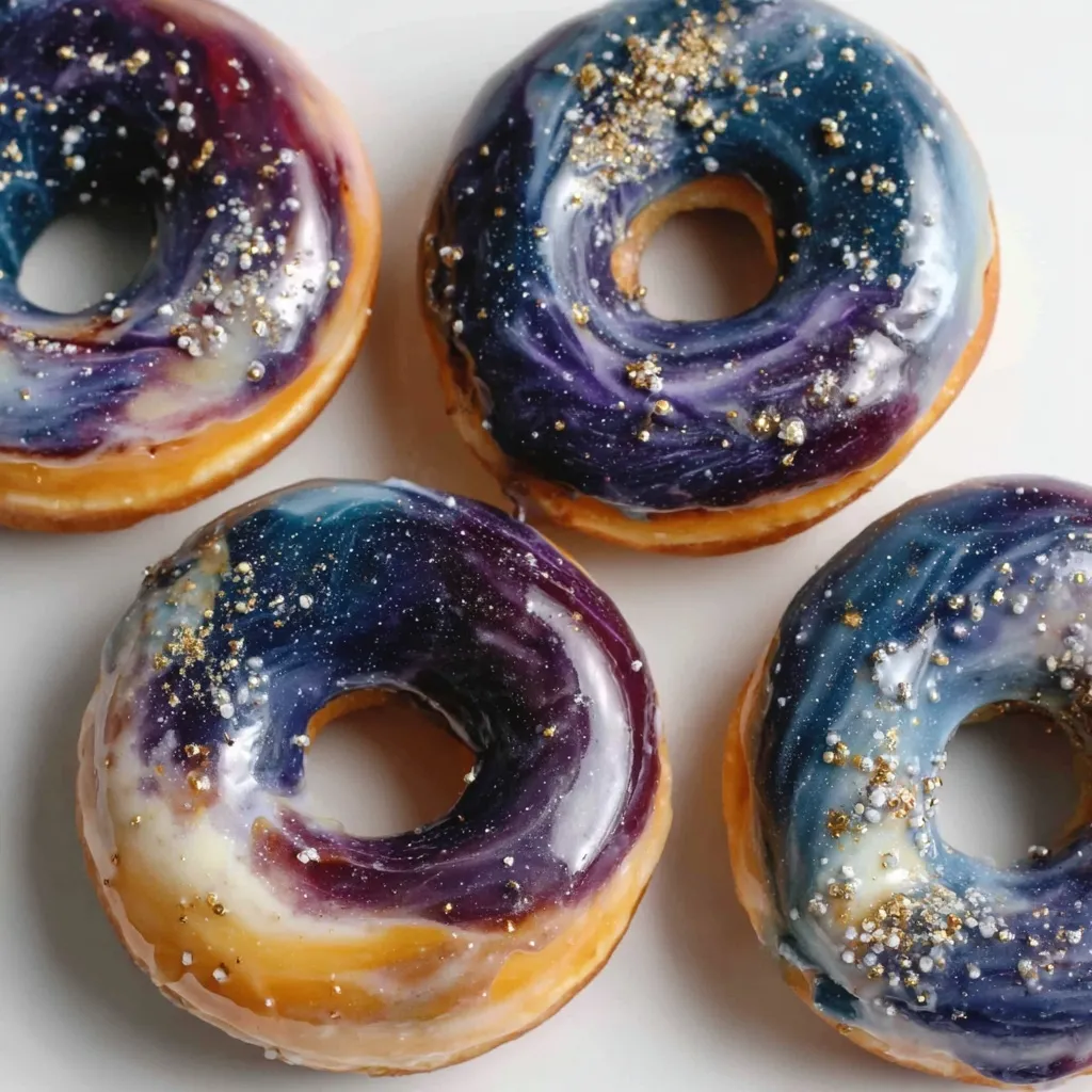 Galaxy Donuts with Swirled Glaze