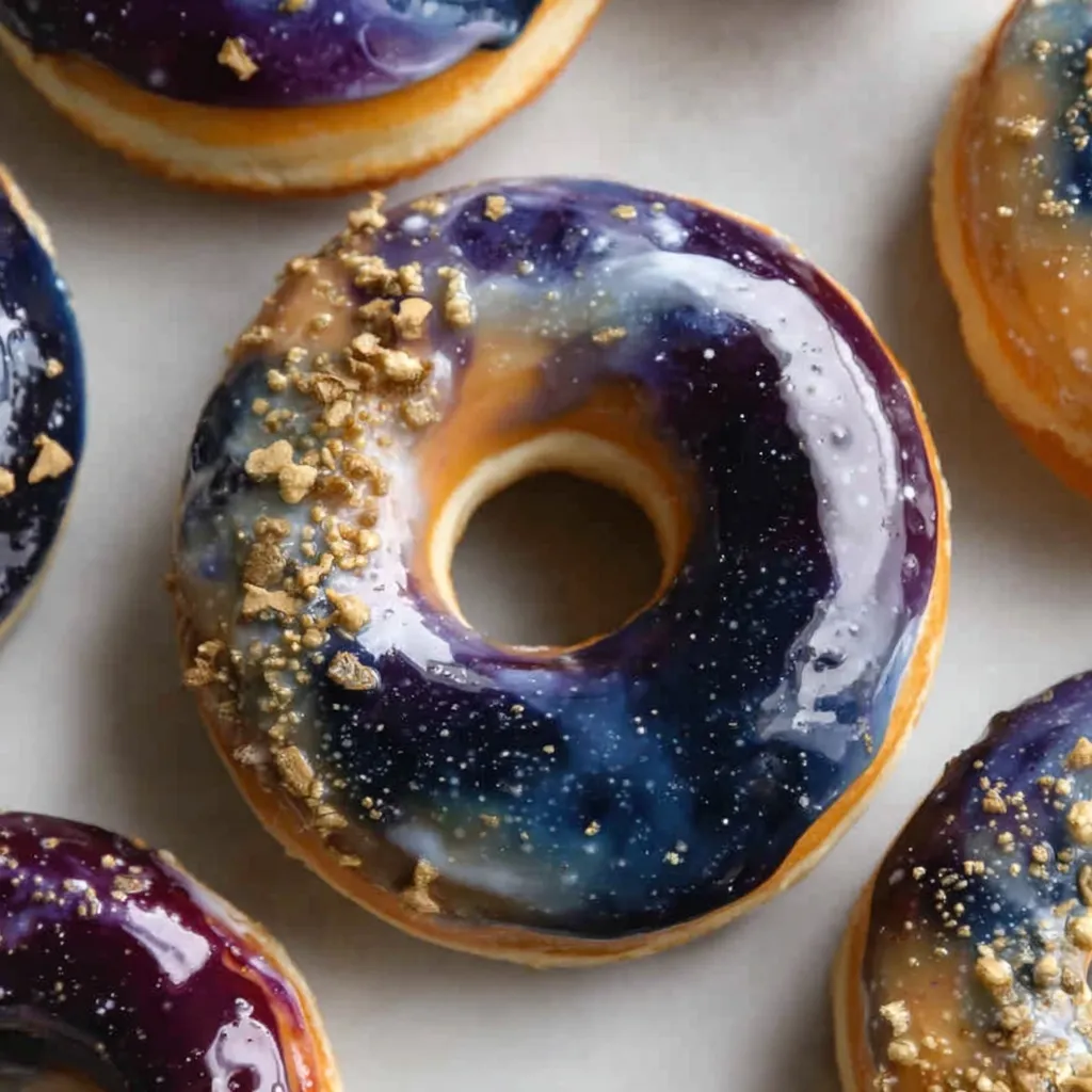 Hands swirling colorful glaze in a bowl for galaxy donuts
