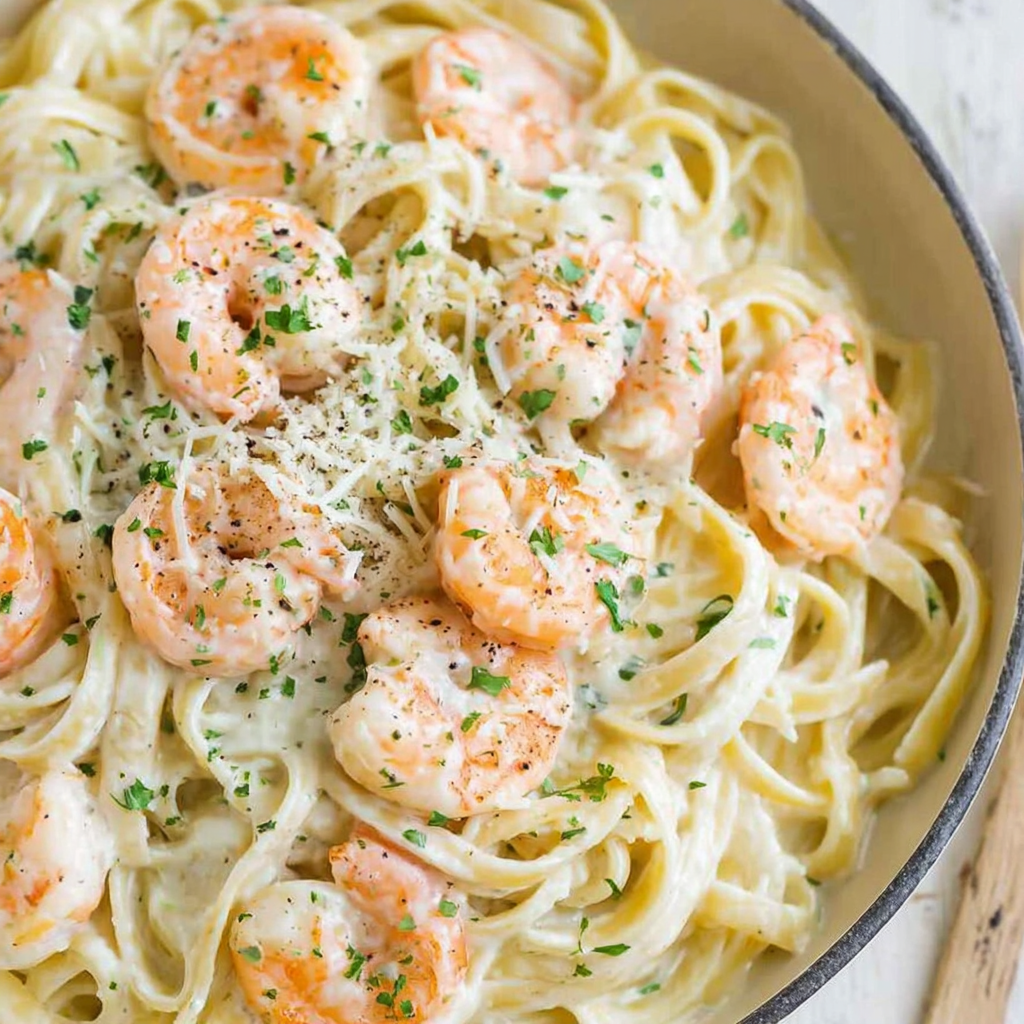 Creamy Shrimp Fettuccine Alfredo