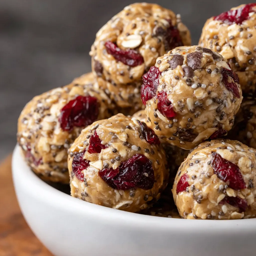 Two energy bites on a small plate