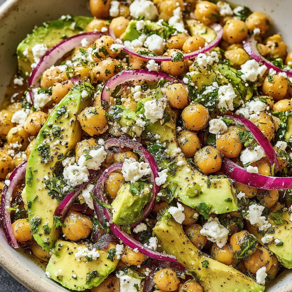 Chickpea Feta Avocado Salad