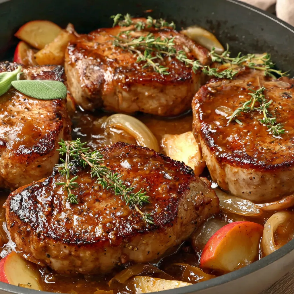 Juicy Apple Butter Pork Chops