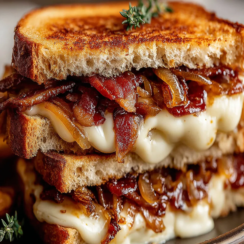 Savory Bacon and Caramelized Onion Grilled Cheese Sandwiches
