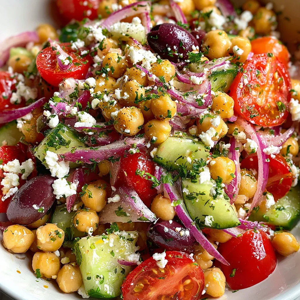 Mediterranean Chickpea Feta Salad