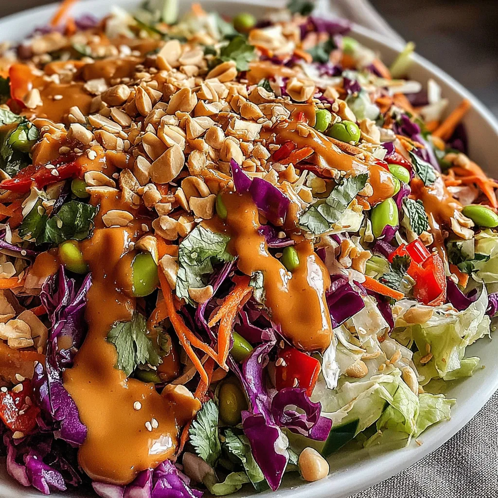 Thai Crunch Salad CPK Copycat with Peanut Ginger Sauce