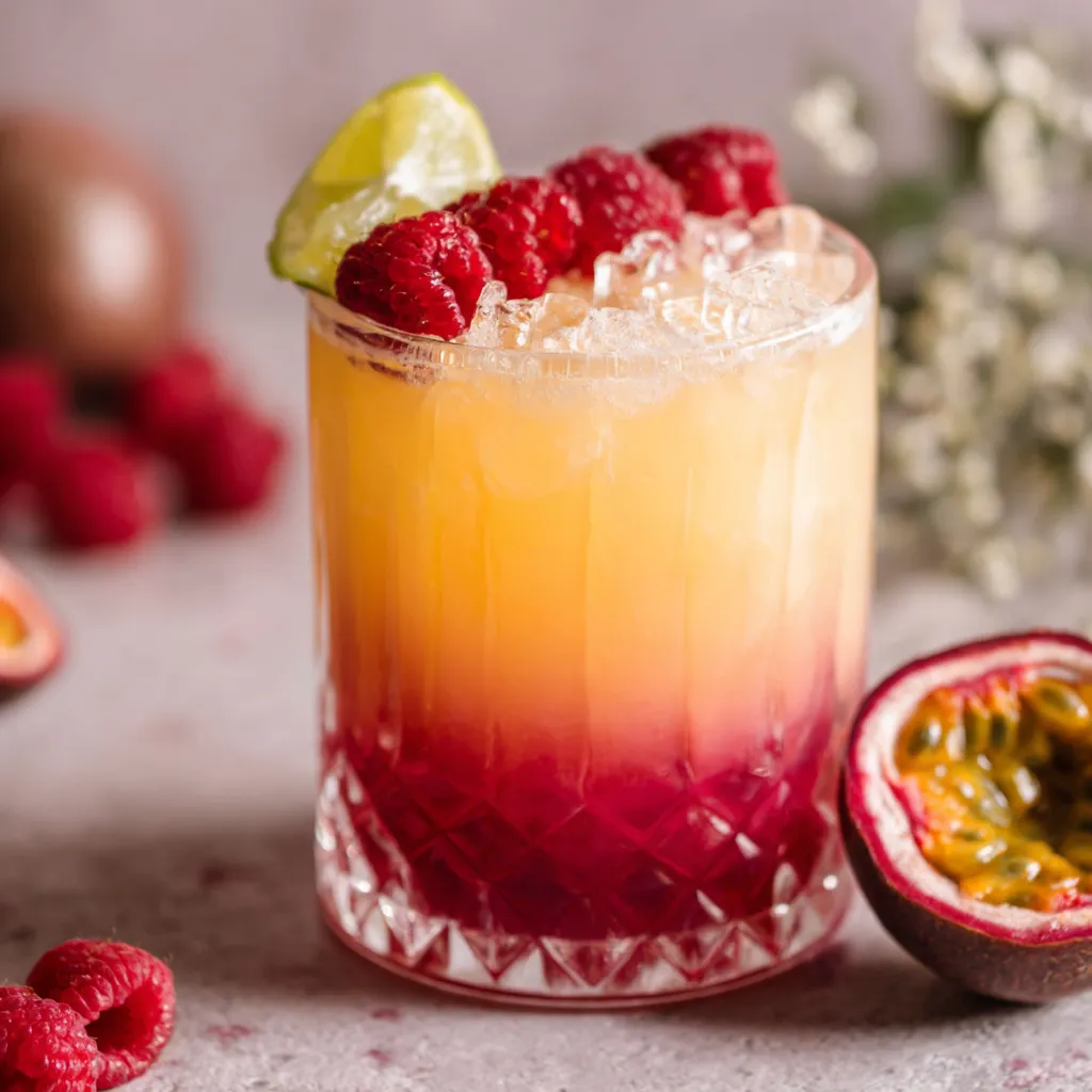 Raspberry Passionfruit Tequila Sour