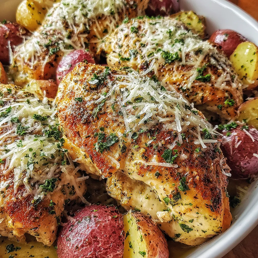 Slow Cooker Parmesan Garlic Chicken and Potatoes