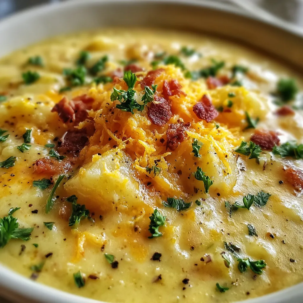 Cheddar Garlic Herb Potato Soup