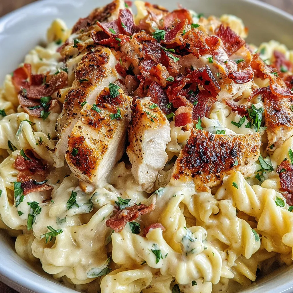 Creamy Chicken Bacon Ranch Pasta